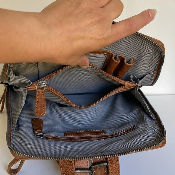 Spikes & Sparrow Brown Leather Backpack - Picture 7 of 16